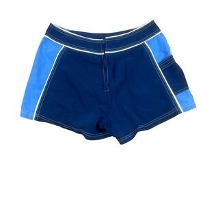 Sideout Womens Vintage Blue Colorblock Swim Skort Shorts Size 9 CQW6245 USA Made